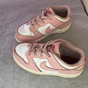 Nike Kids Girls Pink & White Low-Top Sneakers